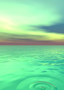 Tranquil Ocean Ripples at Sunset