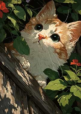 Orange Tabby Cat in Garden