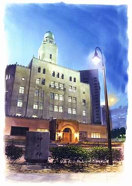 Yokohama Customs Building at Night