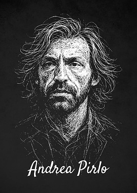 Andrea Pirlo Portrait Scribble Art