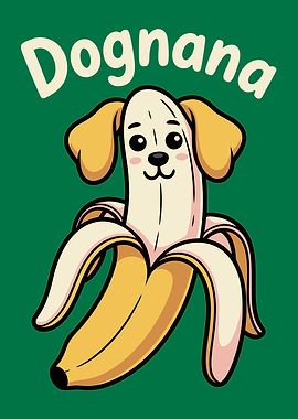 Dog Banana Hybrid Cartoon Illustration