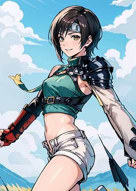 Anime Girl with Armor and Shorts
