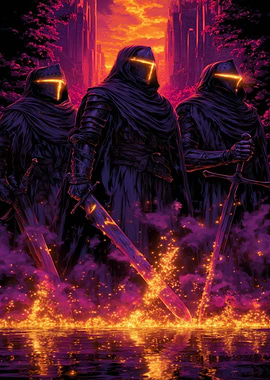 Dark Knights with Glowing Eyes