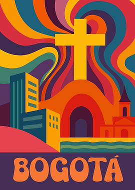 Bogota Retro Travel Poster