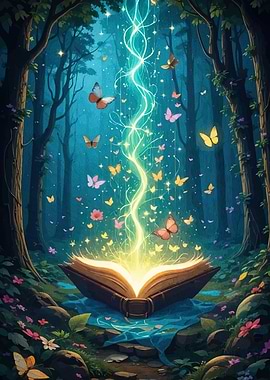 Magical Book Forest Butterflies