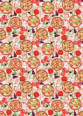 Pizza and Ingredients Pattern