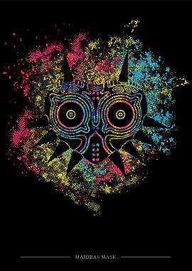 Majora's Mask Colorful Splatter Art