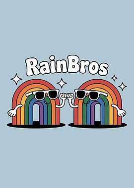 RainBros Cartoon Rainbows with Sunglasses
