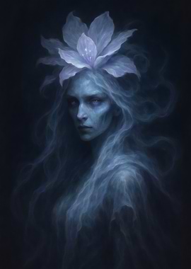 Ethereal Woman with Flower Crown Portrait