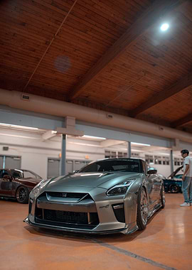 Silver Nissan GT-R Car Show