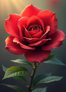 Elegant Red Rose Blossom