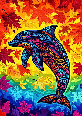 Dolphin Autumn Leaves
