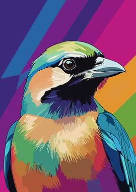 Colorful Jay Bird Portrait
