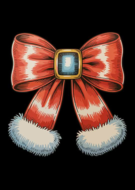 Christmas Coquette Bow Santa Holiday Season