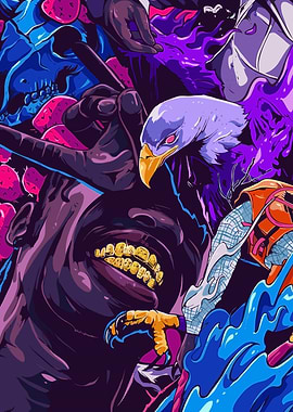Travis Scott with Eagle and Skull