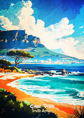 Cape Town South Africa Coastal Poster