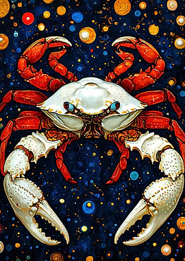 Crab in Space Digital Art