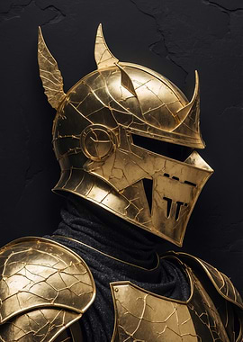 Golden Knight Armor Close-Up