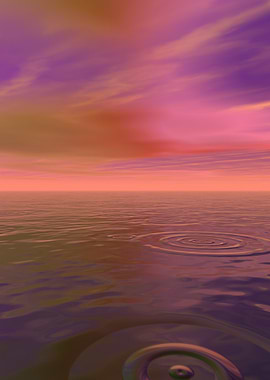 Sunset Ripples on Water Surface