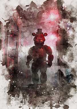Watercolor Freddy Fazbear Illustration