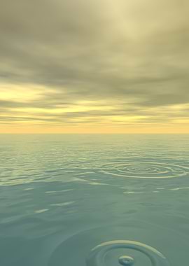 Calm Ocean Ripples at Sunset