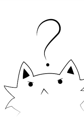 Confused Cat Line Art