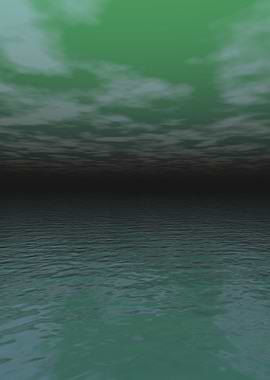 Green Water and Sky Landscape