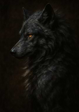 Dark Wolf Portrait