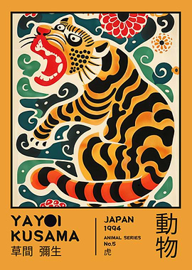 Yayoi Kusama Tiger Exhibition Poster