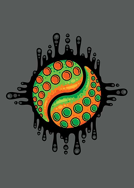 Inky Octopus Tentacle Yin Yang Symbol
