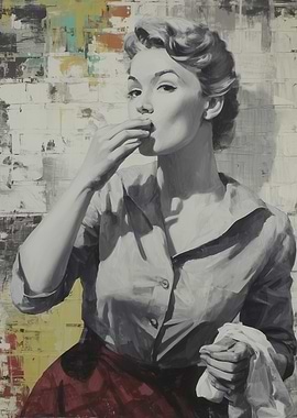 Retro Noir – 50s Woman Eating