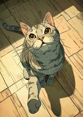 Cute Cat Reaching Upward