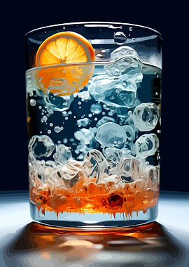 Refreshing Drink with Orange Slice