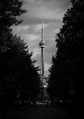CN Tower in Black and White
