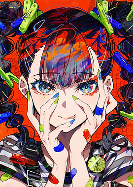 Colorful Anime Girl Portrait