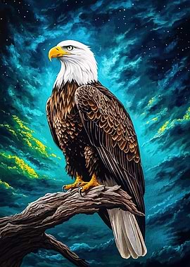 Bald Eagle Perched Branch