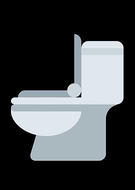 Minimalist Toilet Illustration on Black Background Emoji