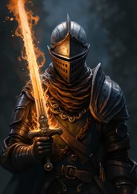Knight with Flaming Sword