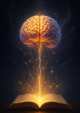 Brain connected book light