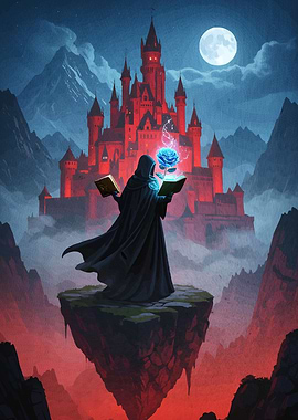 Wizard Books Glowing Rose