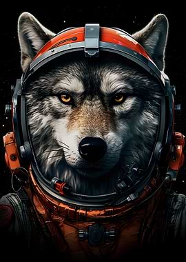 Wolf Astronaut Portrait