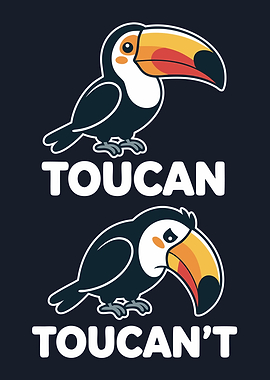 Funny Toucan Bird Cartoon Illustration