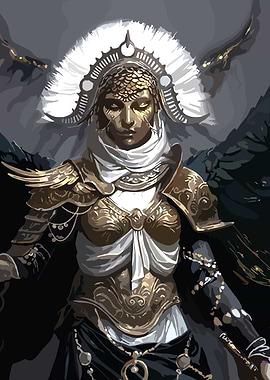 Golden Warrior Woman Digital Art