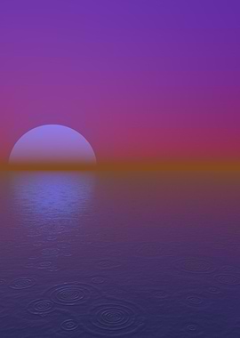 Purple Sunset Over Water