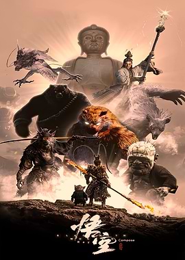 Epic Fantasy Creatures and Buddha Statue