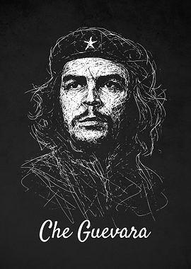 Che Guevara Portrait Scribble Art