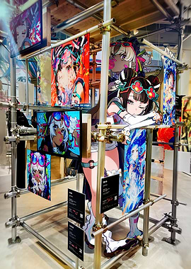 Anime Art Installation with Metal Structure