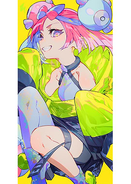 Anime Girl with Pink Hair and Outfit