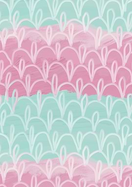 Abstract Pink and Teal Pattern