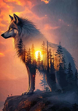 Wolf Forest Sunset